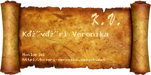 Kővári Veronika névjegykártya